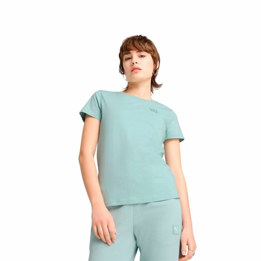 Kort�rmet T-shirt til Kvinder Puma Essentials  Bl� Himmelbl� #3