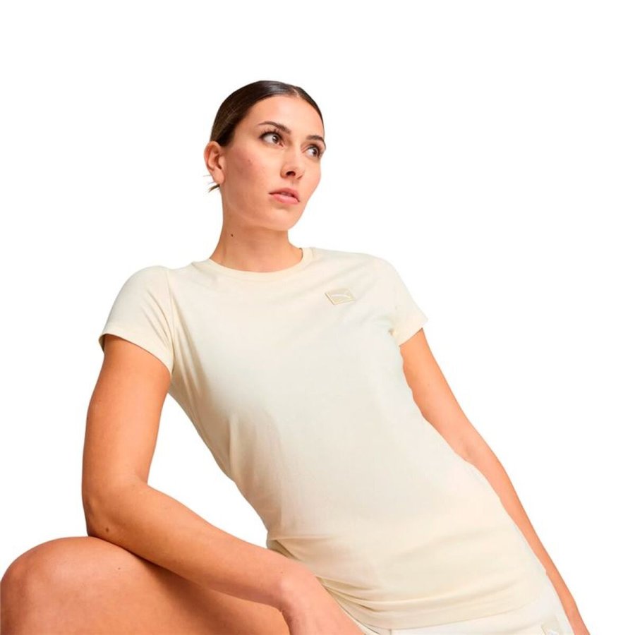 Kort�rmet T-shirt til Kvinder Puma Essentials Elevated Beige #3