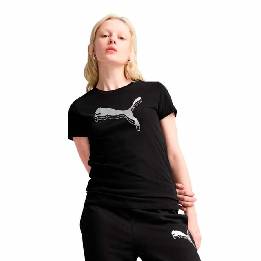 Kort�rmet T-shirt til Kvinder Puma Essentials Metallic Sort #3