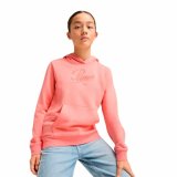 Sweatshirt med htte til piger Puma Puma Essentials Script Pink Koral #4