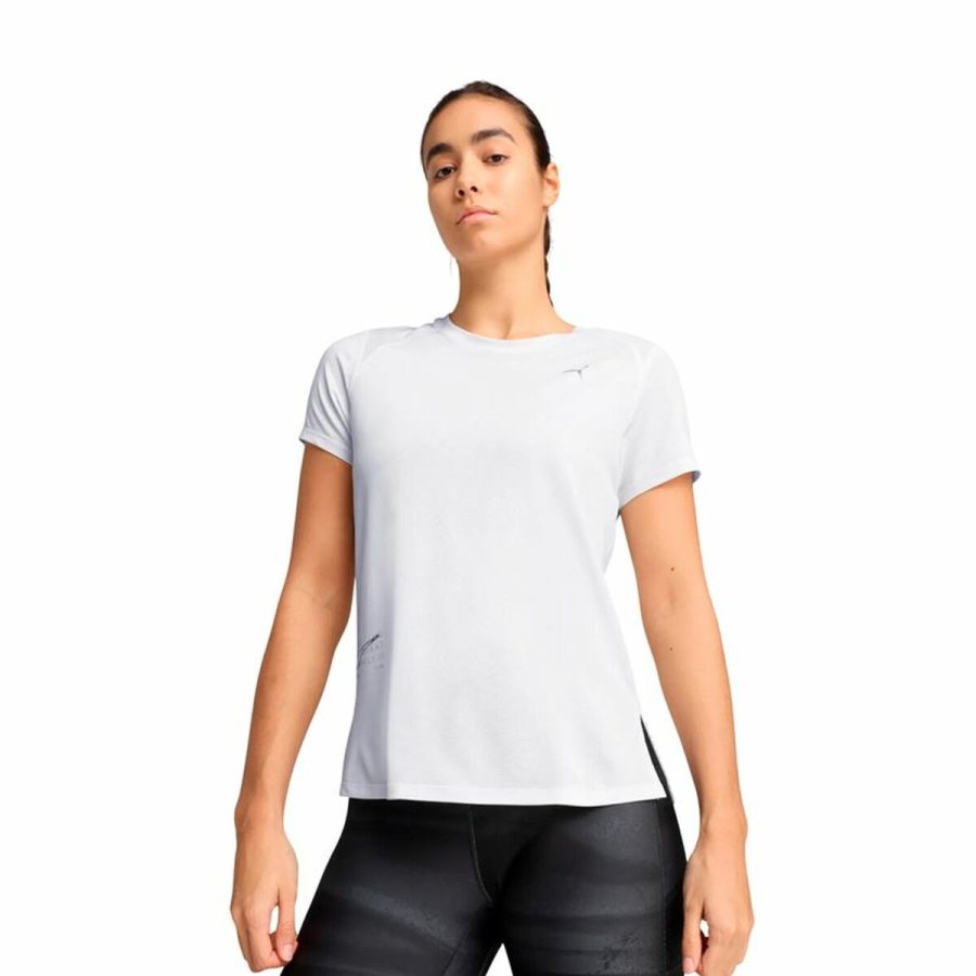 Kort�rmet T-shirt til Kvinder Puma Run Graphic Mesh Hvid #3