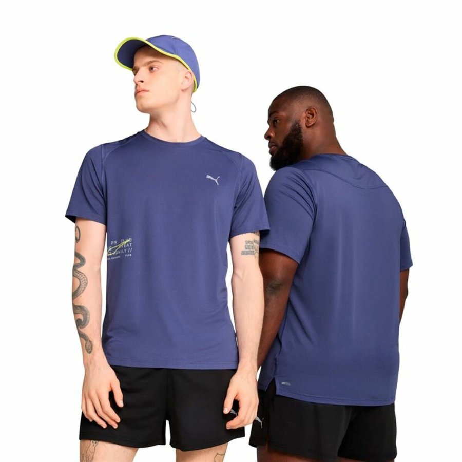 Kort�rmet T-shirt til M�nd Puma Run Graphic Bl� #3