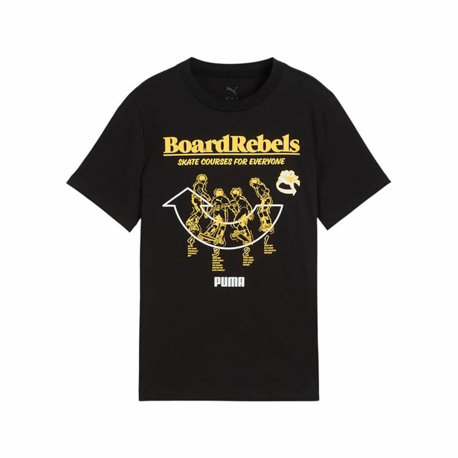 B�rne Kort�rmet T-shirt Puma Graphic Tee Sort #1