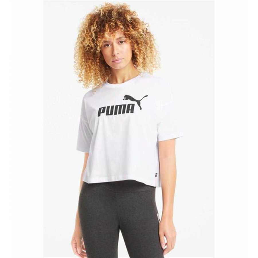 Kort�rmet T-shirt til Kvinder Puma ESS Cropped No. 1 Logo Relaxed Tee C/O 684972 02 Hvid #2