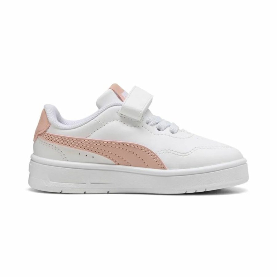 Sportssko til brn Puma Court Lally Ac+ Inf Hvid Pink #2