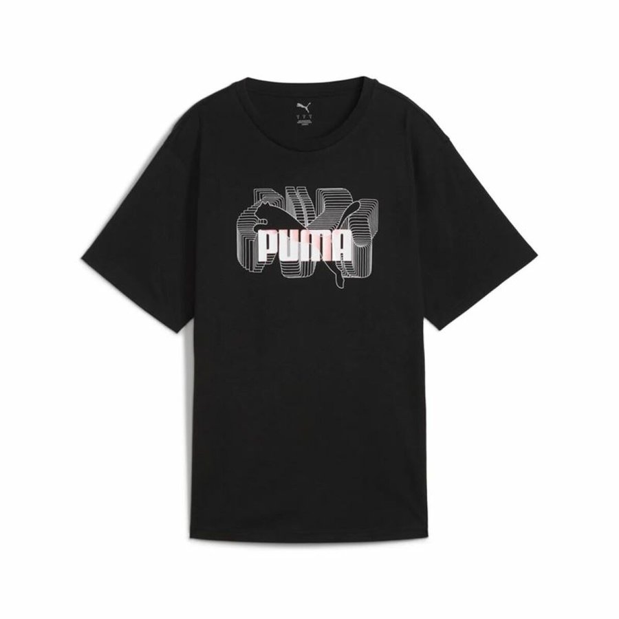 Kort�rmet T-shirt til Kvinder Puma  Graphics Stacked #1