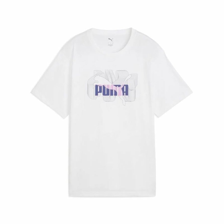 Kort�rmet T-shirt til Kvinder Puma  Graphics Stacked #1