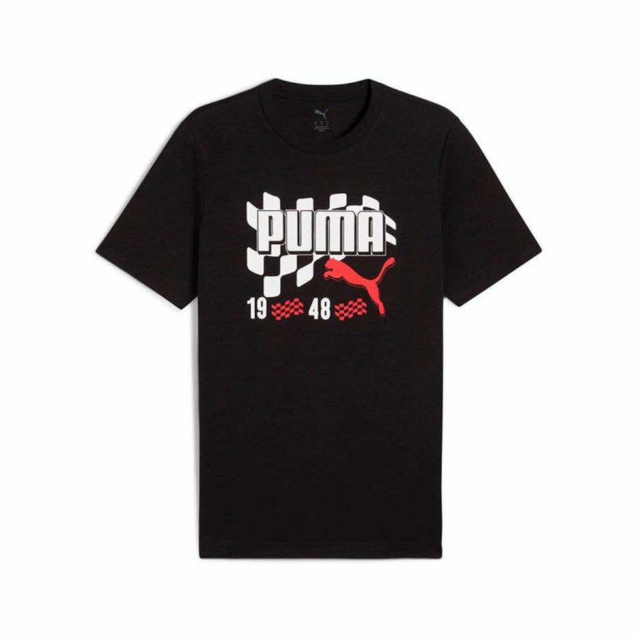 Kort�rmet T-shirt til M�nd Puma Graphics Moto Flag Sort #1