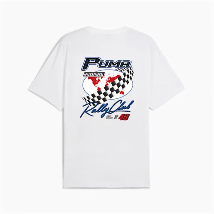 Kort�rmet T-shirt til M�nd Puma Graphics Moto Flag Hvid #2