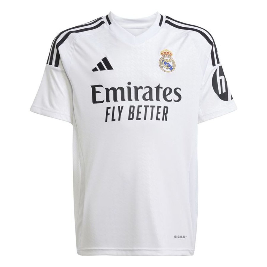 Kort�rmet fodboldtr�je til b�rn Adidas Real H Jsy Hvid #1