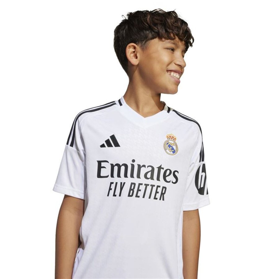 Kort�rmet fodboldtr�je til b�rn Adidas Real H Jsy Hvid #6