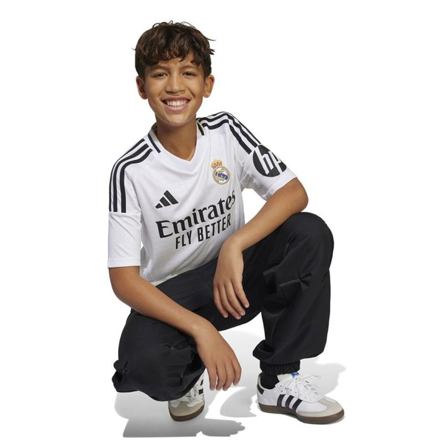 Kort�rmet fodboldtr�je til b�rn Adidas Real H Jsy Hvid #7