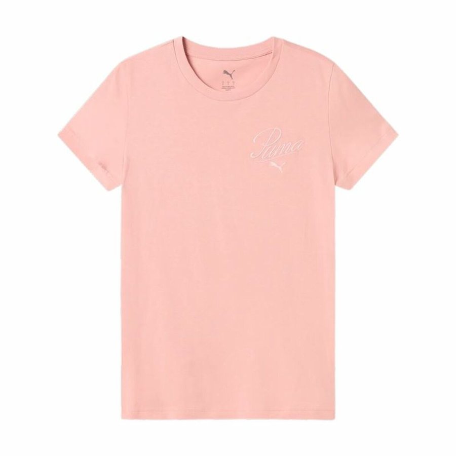 Kort�rmet T-shirt til Kvinder Puma Essentials Script Pink #1