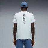 Kort�rmet T-shirt til M�nd Puma Graphics Running Fas Lysebl� #4