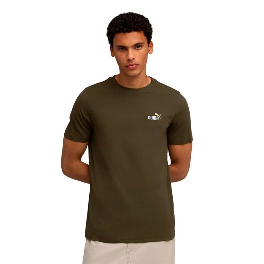 Kort�rmet T-shirt til M�nd Puma Essentials 2 Color Oliven #3