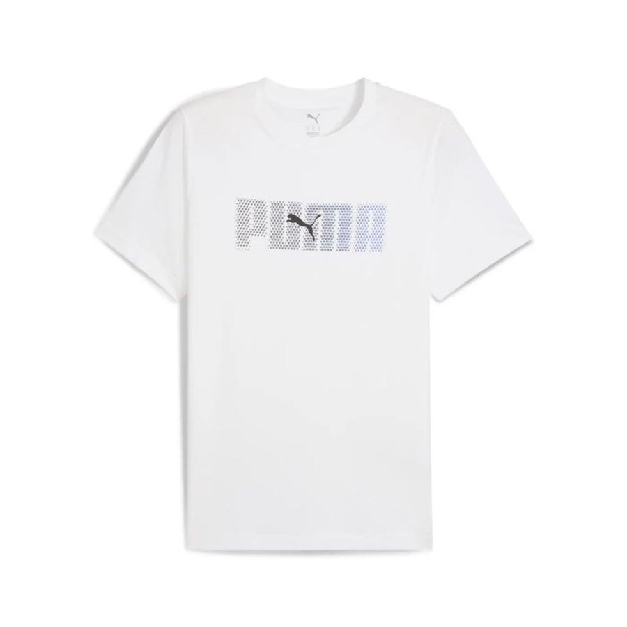 Kort�rmet T-shirt til M�nd Puma Essentials Logo Lab Hvid #1