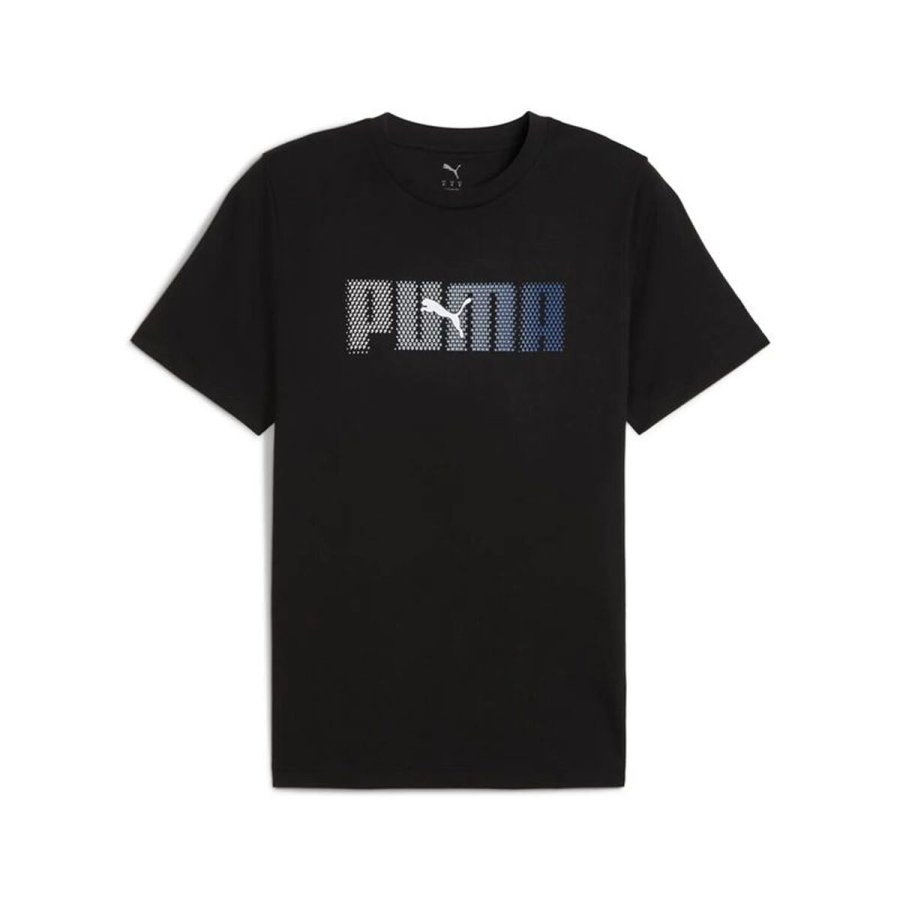 Kort�rmet T-shirt til M�nd Puma Essentials Logo Lab Sort #1