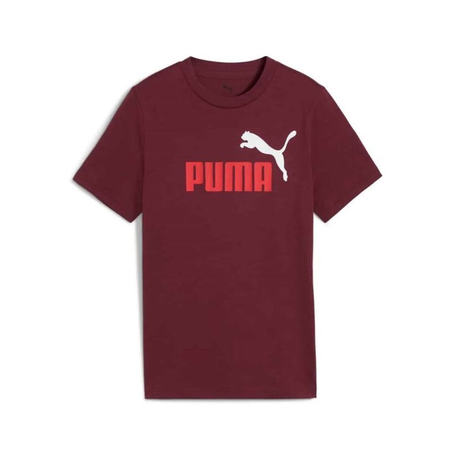 B�rne Kort�rmet T-shirt Puma Essentials 2 Color No.1 R�dbrun #1