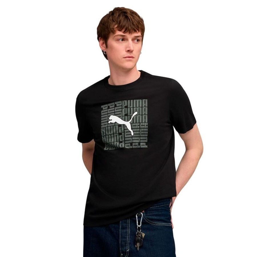 Kort�rmet T-shirt til M�nd Puma Graphic Box Sort #3