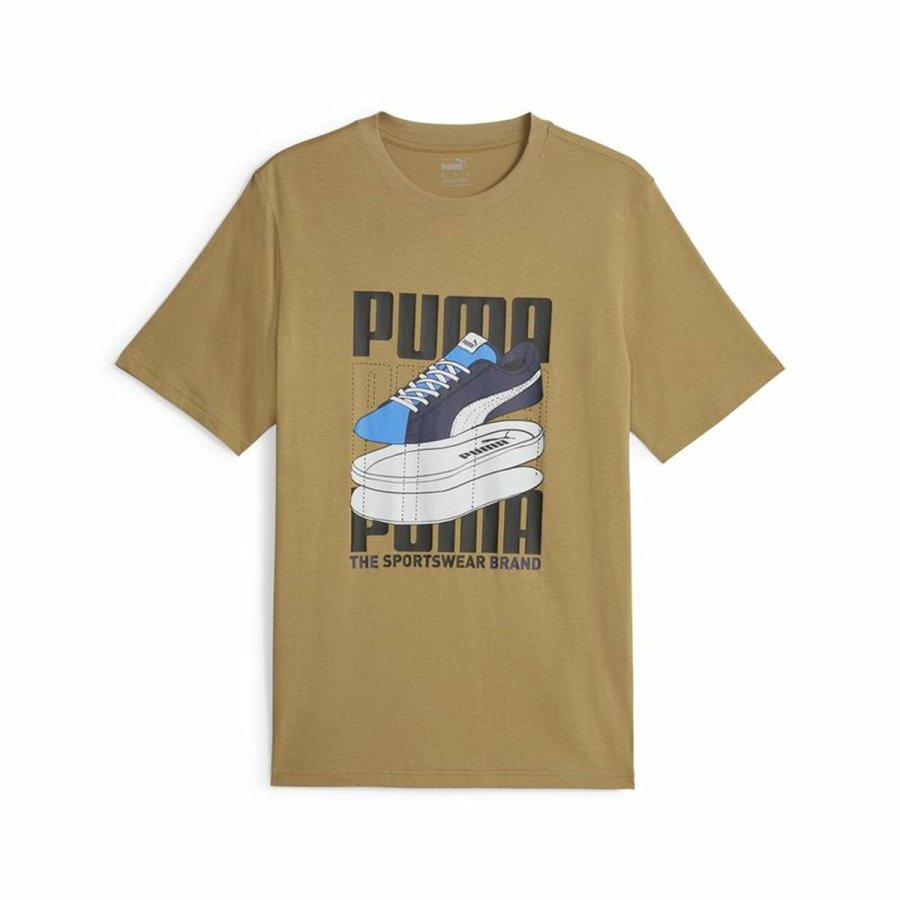 Kortrmet T-shirt til Mnd Puma Graphiccs Sneaker Brun #1