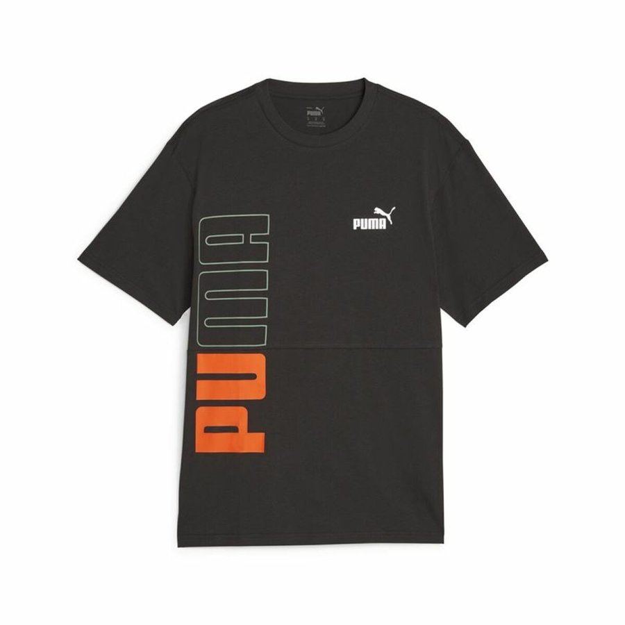 Kortrmet T-shirt til Mnd Puma Power Colorblock Sort #1