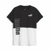 Brne Kortrmet T-shirt Puma Power Colorblock Hvid Sort #1