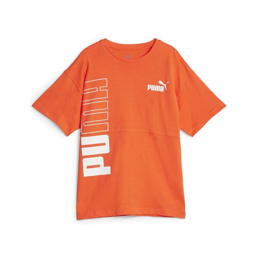 Brne Kortrmet T-shirt Puma Power Colorblock Mrk orange #1