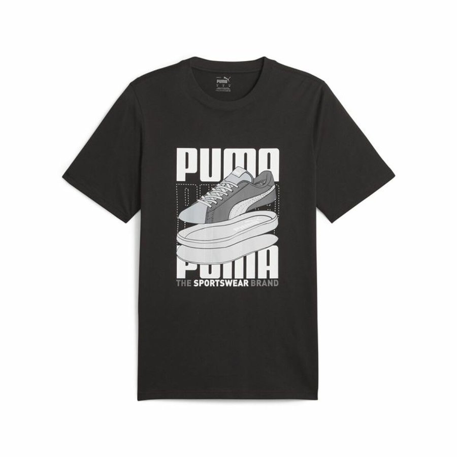 Kortrmet T-shirt til Mnd Puma Graphiccs Sneaker Sort #1