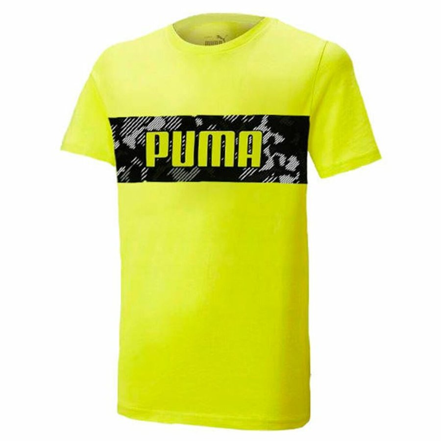 Brne Kortrmet T-shirt Puma Active Sports Graphic Gul #1