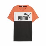 Brne Kortrmet T-shirt Puma Ess Block Sort Orange #1