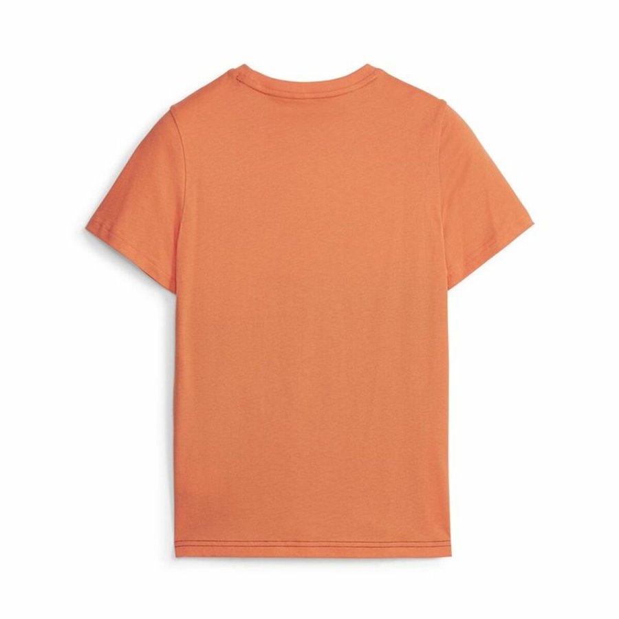 Brne Kortrmet T-shirt Puma Ess Block Sort Orange #2