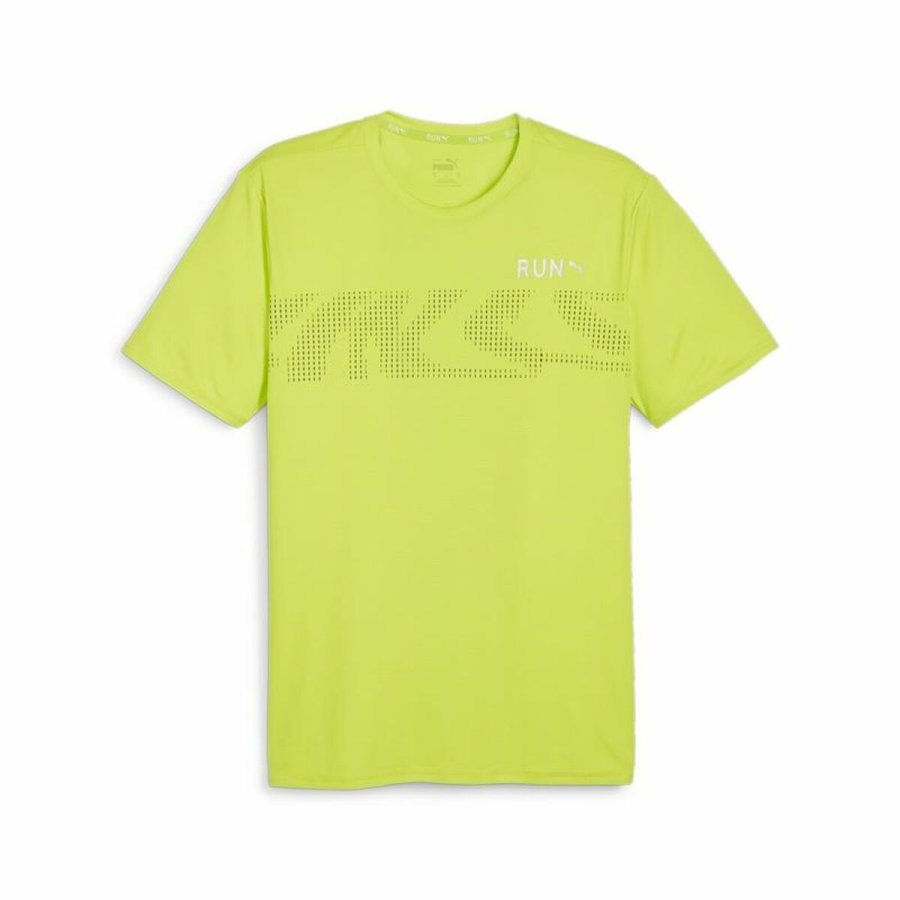Kortrmet T-shirt til Mnd Puma RUN FAVORITE S GRA Lysegrn #1