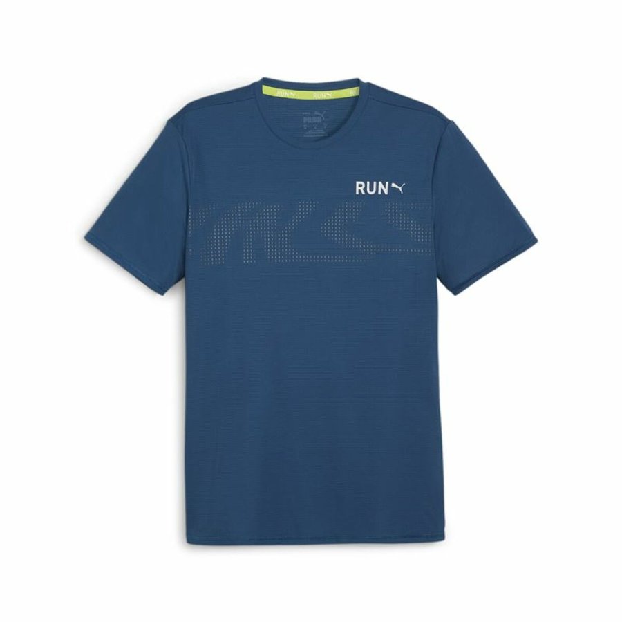 Kortrmet T-shirt til Mnd Puma  Run Favourite Mrkebl #1