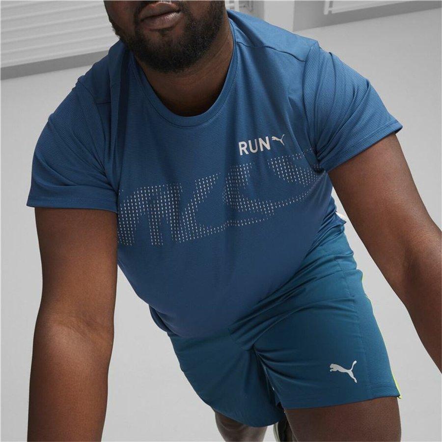 Kortrmet T-shirt til Mnd Puma  Run Favourite Mrkebl #6