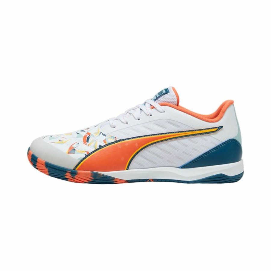 Indendrs fodboldstvler til voksne Puma IBERO V CREATIVITY Hvid Brns Unisex #1