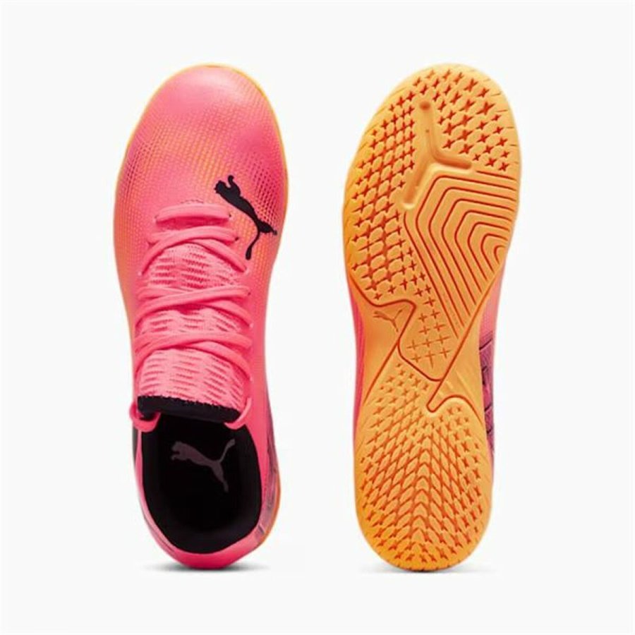 Indendrs fodboldstvler til brn Puma Future 7 Play Orange Brns Unisex #3