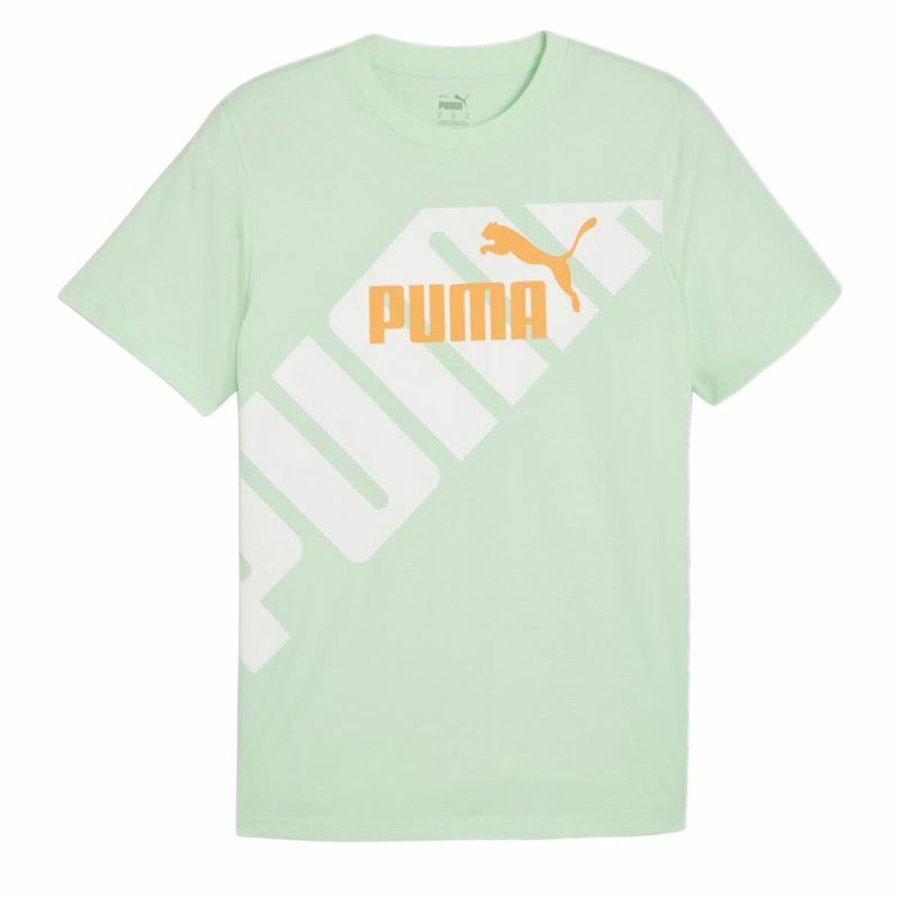 Kortrmet T-shirt til Mnd Puma POWER Graphic  Cyan #1