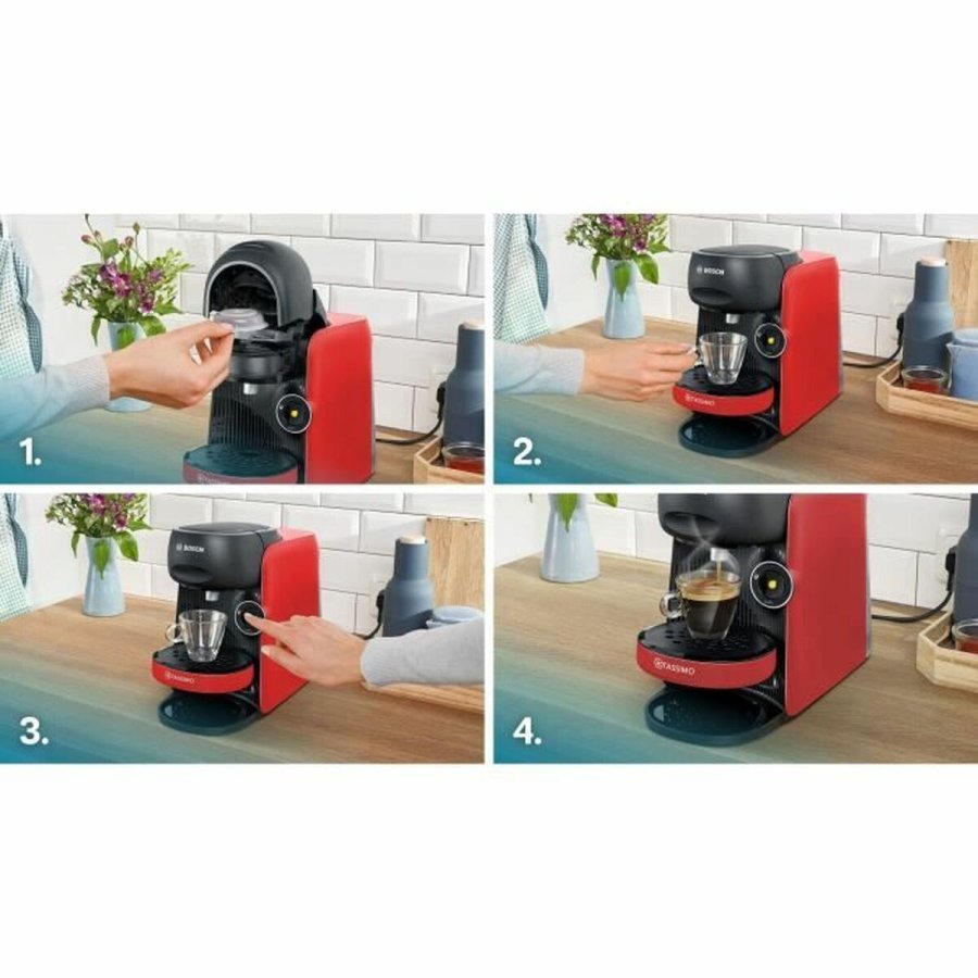 Kapselkaffemaskine BOSCH TAS163E T16 Finesse Sort Rd rouge 1400 W 700 ml #5