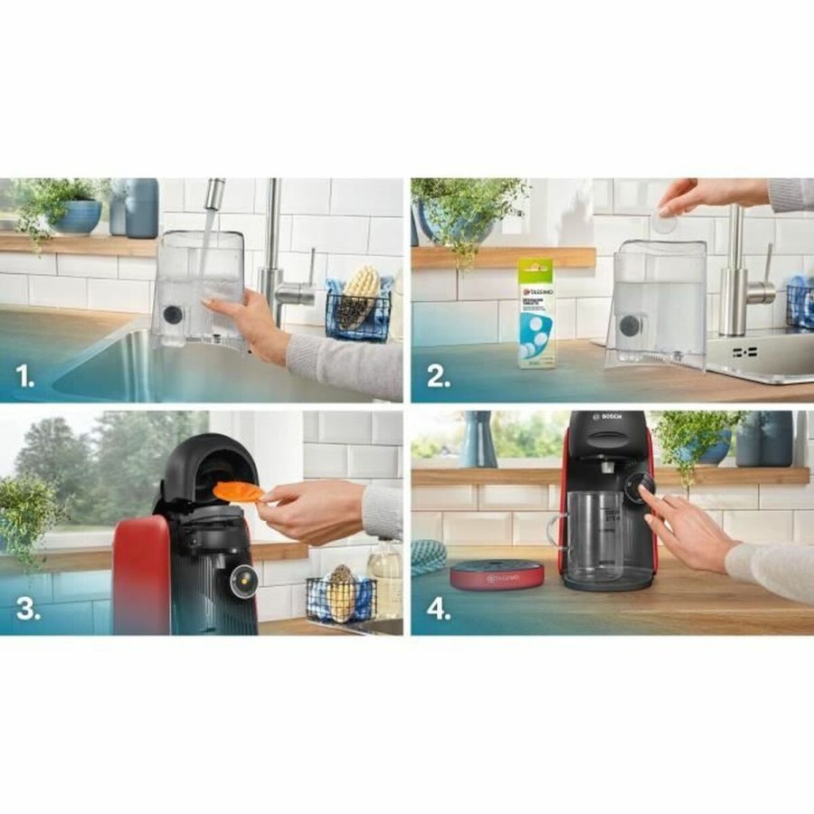 Kapselkaffemaskine BOSCH TAS163E T16 Finesse Sort Rd rouge 1400 W 700 ml #6