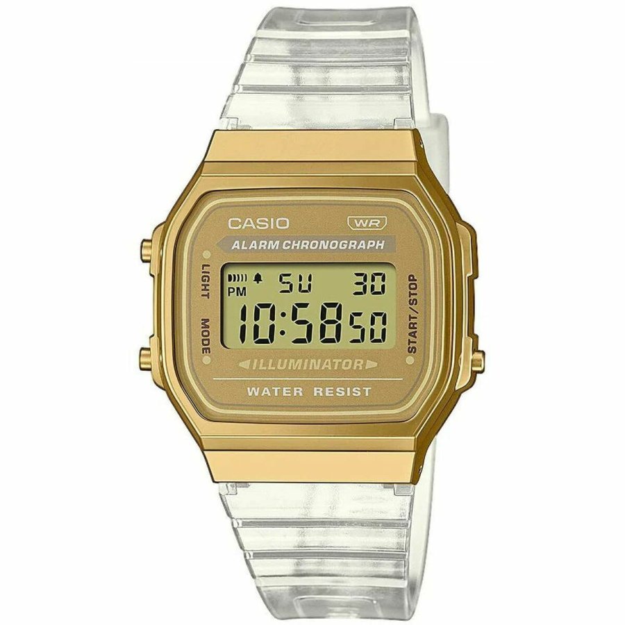 Unisex ur Casio VINTAGE COLLECTION - TRANSPARENT BAND - GOLD #2