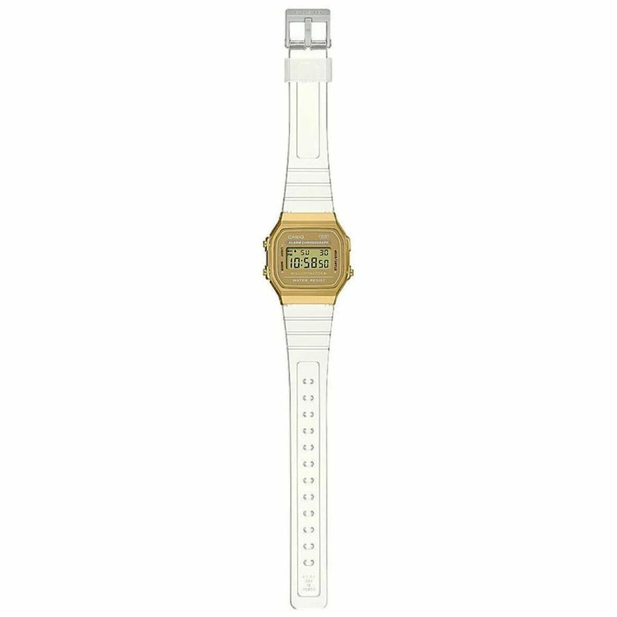 Unisex ur Casio VINTAGE COLLECTION - TRANSPARENT BAND - GOLD #3
