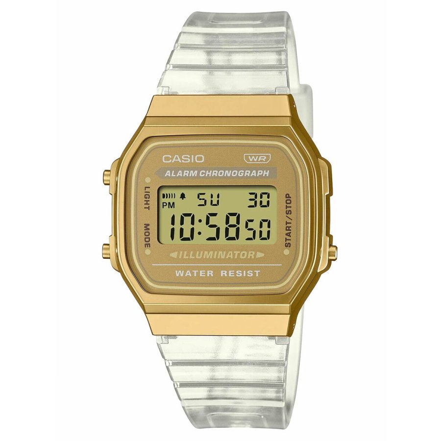 Unisex ur Casio VINTAGE COLLECTION - TRANSPARENT BAND - GOLD #1