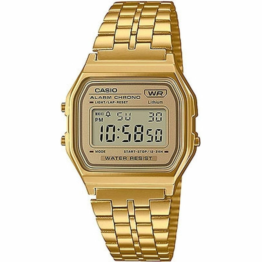 Unisex ur Casio A158WEGV-9AEF Gylden #1