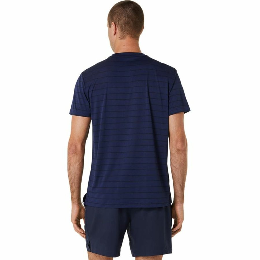 Kort�rmet T-shirt til M�nd Asics Court Marinebl� Tovtr�kning #2