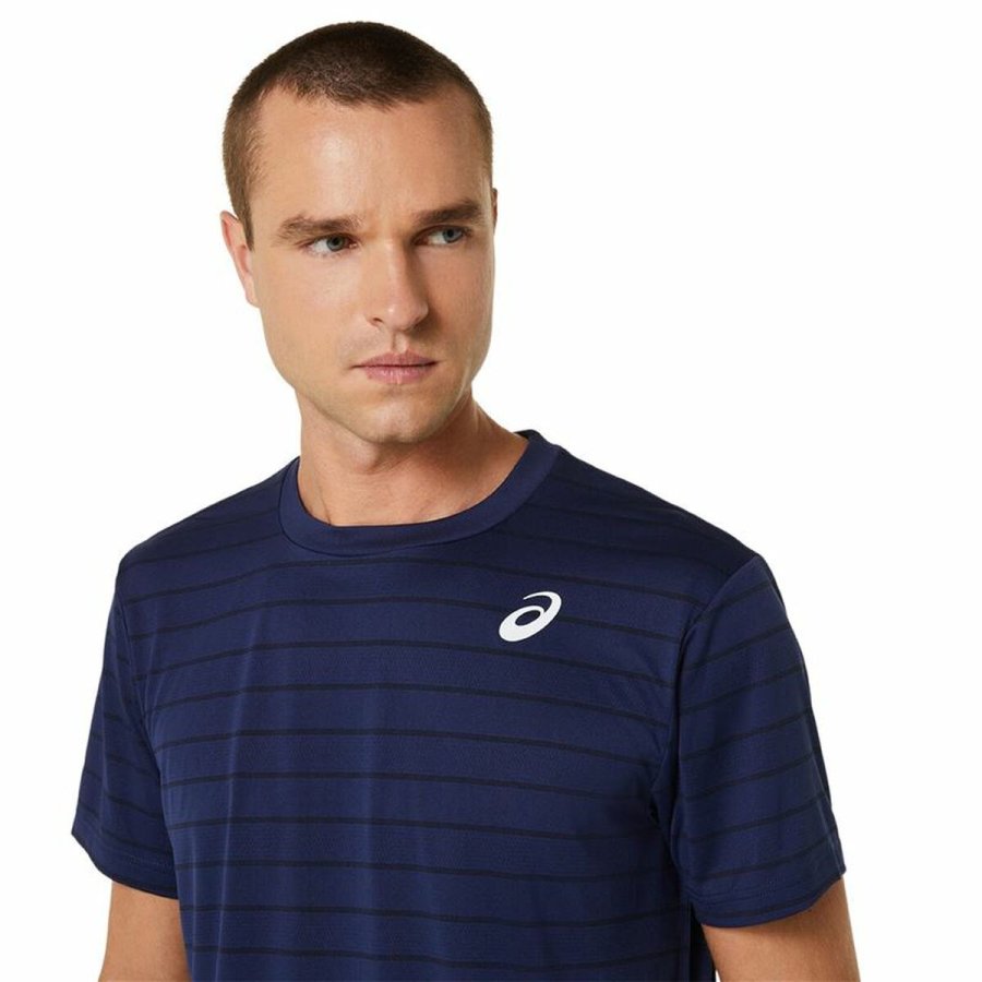 Kort�rmet T-shirt til M�nd Asics Court Marinebl� Tovtr�kning #5