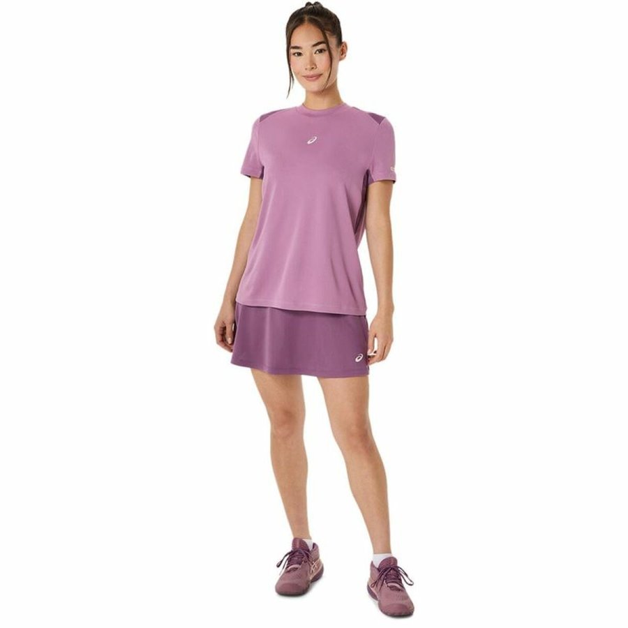 Kortrmet T-shirt til Mnd Asics Padel Court Ss Top Lilla Violet #5