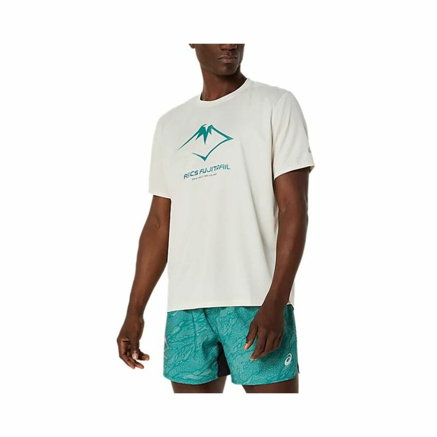 Kortrmet T-shirt til Mnd Asics Fujitrail Logo Ss Top Hvid #1