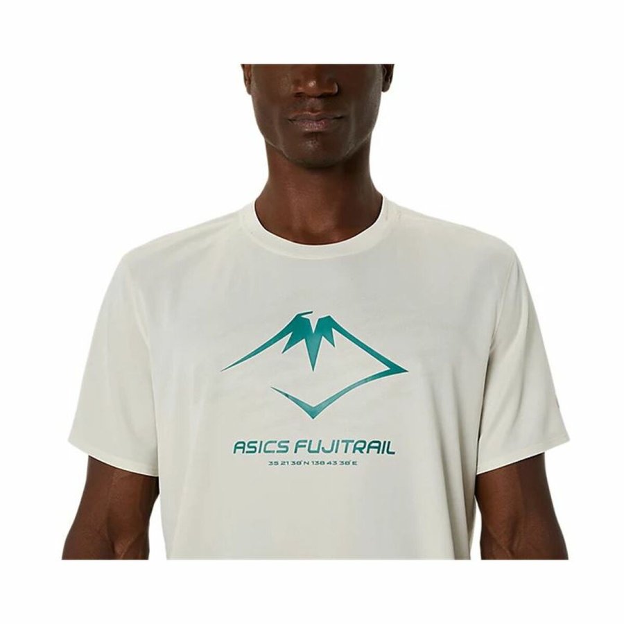 Kortrmet T-shirt til Mnd Asics Fujitrail Logo Ss Top Hvid #3
