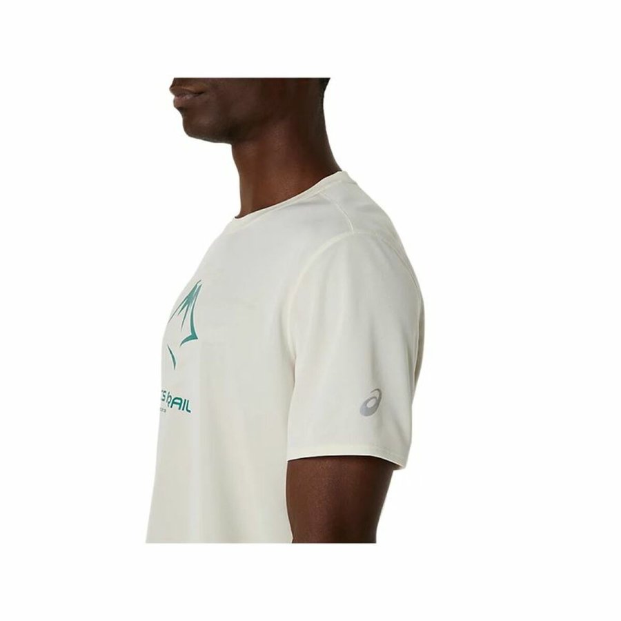 Kortrmet T-shirt til Mnd Asics Fujitrail Logo Ss Top Hvid #4