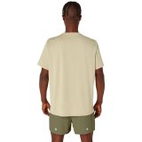 Kort�rmet T-shirt til M�nd Asics Fujitrail Logo Beige #2